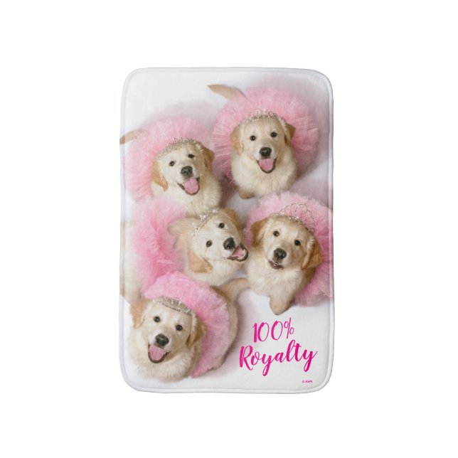 Princess Dogs in Tiaras Bath Mat (Front Vertical)