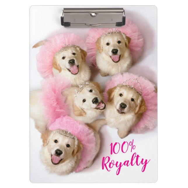 Princess Dogs in Tiaras Clipboard (Front)