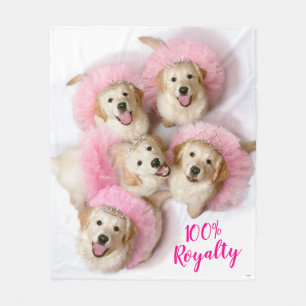 Princess Dogs in Tiaras Fleece Blanket