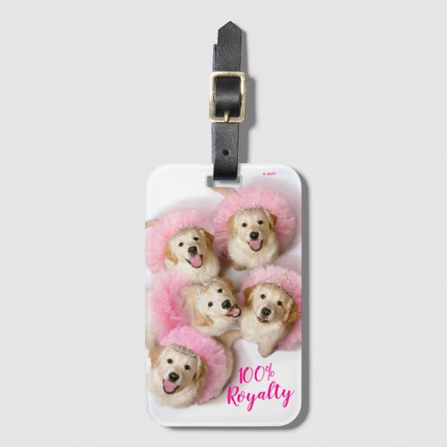 Princess Dogs in Tiaras Luggage Tag (Front Vertical)