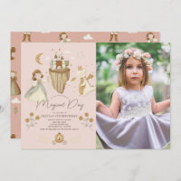 Princess Dragon Boho Fairytale Pink Birthday Photo