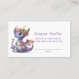 Princess Dragon Floral Girl Baby Shower Business Card