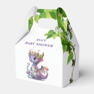 Princess Dragon Florals Girl Baby Shower Favour Box