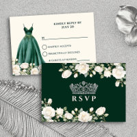 Princess Dress and Roses Emerald Green Quinceanera