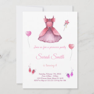 Princess Dress birthday invitation