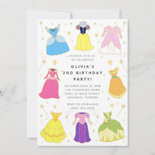 Princess Dress Girl Birthday Collage Invitation