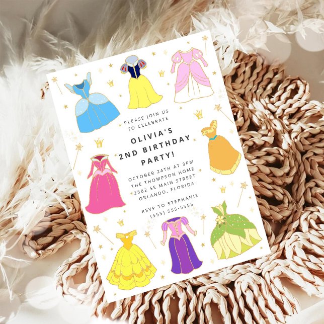 Princess Dress Girl Birthday Collage Invitation (Creator Uploaded)