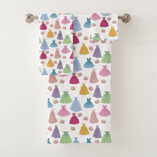 Princess Dresses Fairytale Girl Bathroom Decor Bath Towel Set