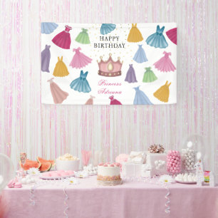 Princess Dresses Fairytale Little Girl Birthday Banner