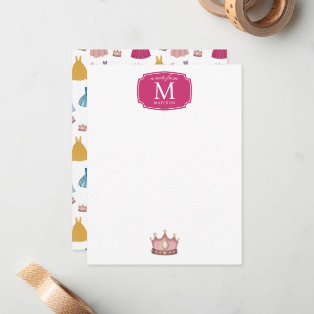 Princess Dresses Fairytale Little Girl Kids Card (Front/Back In Situ)