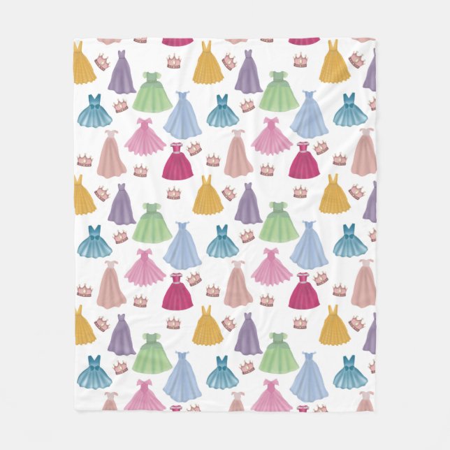 Princess Dresses Fairytale Little Girl Pattern Fleece Blanket (Front)