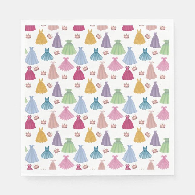 Princess Dresses Fairytale Little Girl Pattern Napkin (Front)