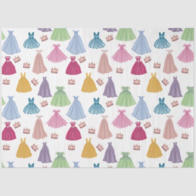 Princess Dresses Fairytale Little Girl Pattern Tissue Paper (Front)