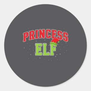 Princess Elf Christmas Family Matching Group Xmas Classic Round Sticker