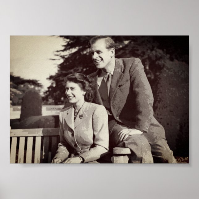 Princess Elizabeth II Prince Philip Poster (Front)