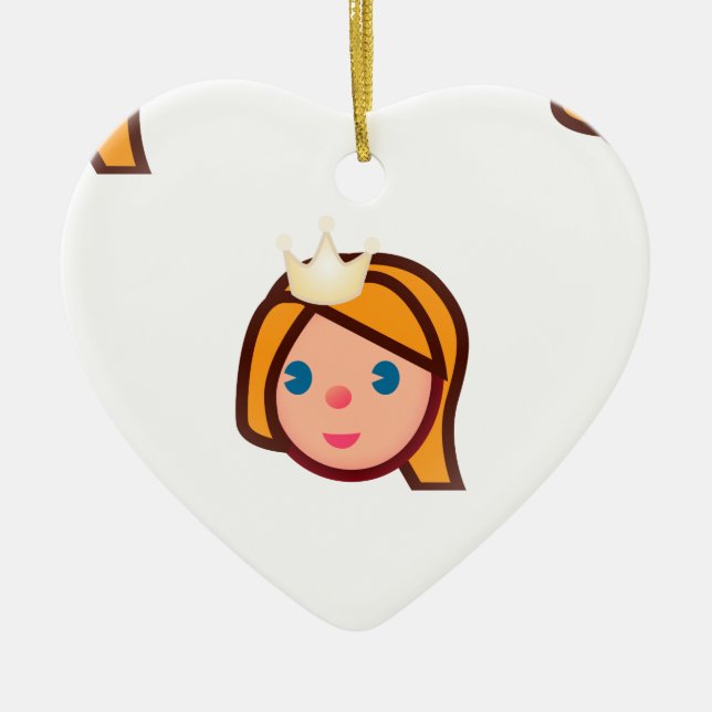 princess emoji ceramic tree decoration (Front)