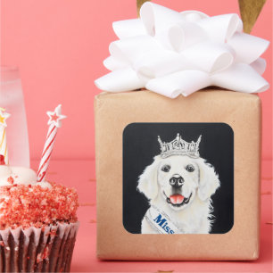 Princess English Retriever Square Sticker