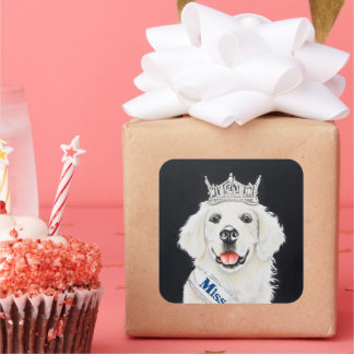 Princess English Retriever Square Sticker