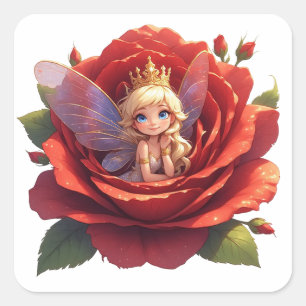👑 Princess Fairy Rose Sticker For Birthday Gifts