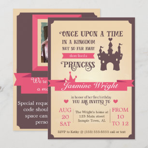 Princess Fairy Tale First Birthday Invitation