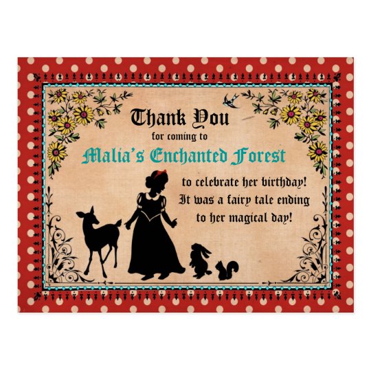 Princess Fairy Tale Thank You Postcard