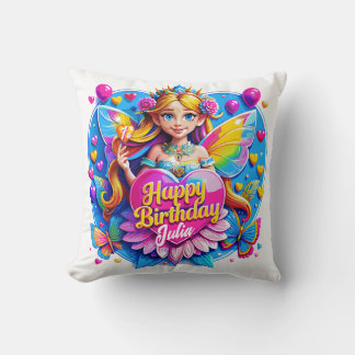 Princess Fairy with Sparkling Wand Illustration Cushion