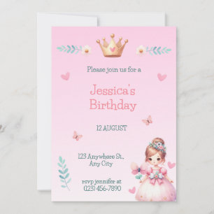 Princess Fairytale Birthday Party Invitation