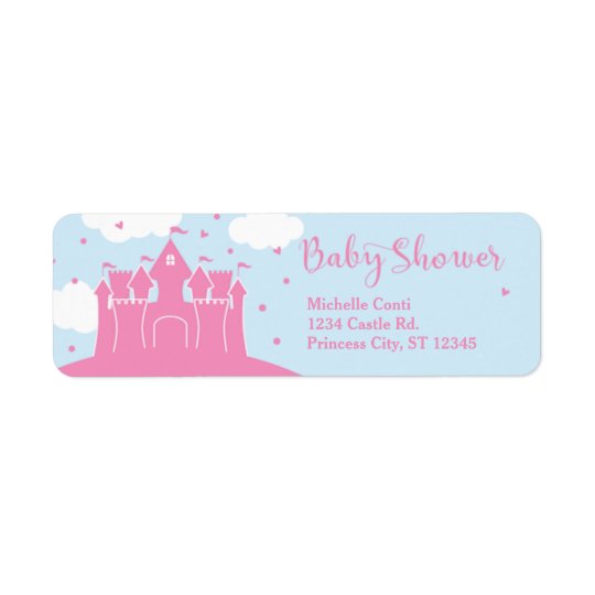 Princess Fairytale Castle Baby Shower Label Return Address Label