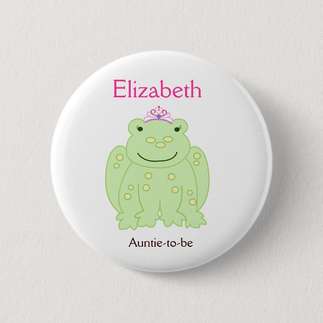 PRINCESS FAIRYTALE FROG NAME TAG Custom Button (Front)