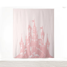 Princess Fairytale Pink Castle Party Backdrop