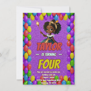 Princess Fairytale Royal Pretty Birthday Invite