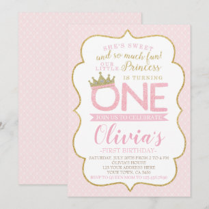 Princess First Birthday Invitation