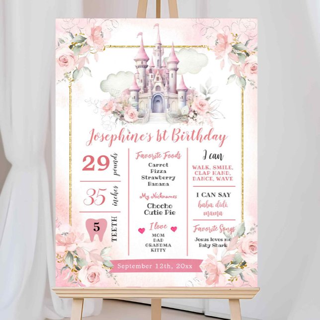 Princess First Birthday Milestone Sign (Creator Uploaded)