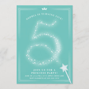 Princess Five Year Old Birthday Girl Invitation