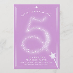 Princess Five Year Old Birthday Girl Invitation