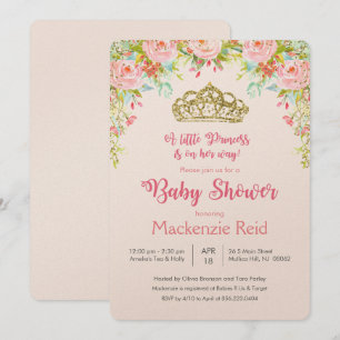 Princess Floral Baby Shower Invitation