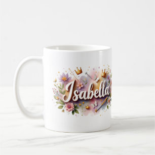 Princess Floral Custom Mug – Personalised Name
