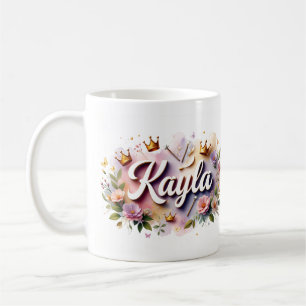 Princess Floral Custom Mug – Personalised Name
