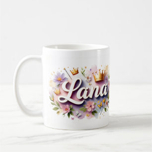 Princess Floral Custom Mug – Personalized Name
