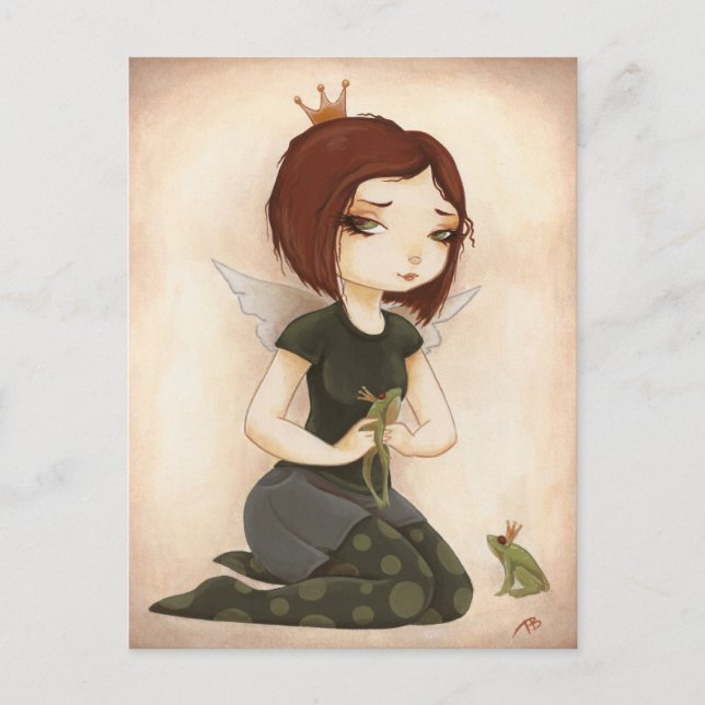 PRINCESS FROG fairy tale kiss Postcard (Front)