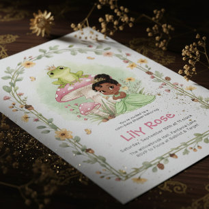 Princess Frog Floral Baby Shower Invite