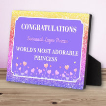 Princess! Fun Personalised girl tabletop plaque