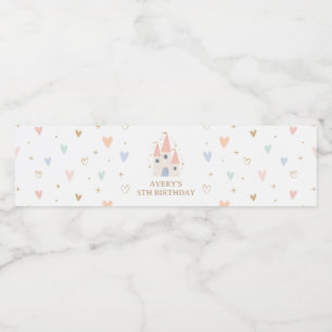 Princess Girl Birthday Party Water Bottle Label