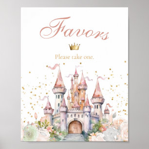 Princess Girl Blush Gold Royal Castle Favours Sign