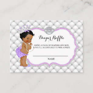 Princess Glitter Diamonds Diaper Raffle Ticket Enclosure Card