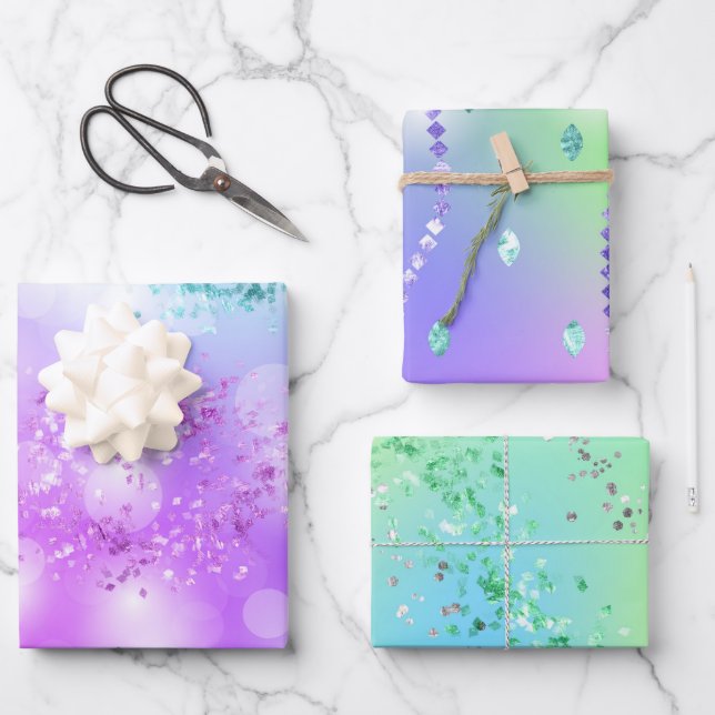 Princess Glitter Wrapping Paper Sheet (Front)