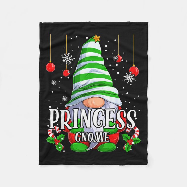 Princess Gnome Christmas Pajamas Matching Family G Fleece Blanket (Front)