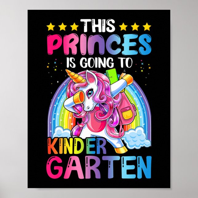 Princess Going To Kindergarten Gift Back to School Poster (Front)