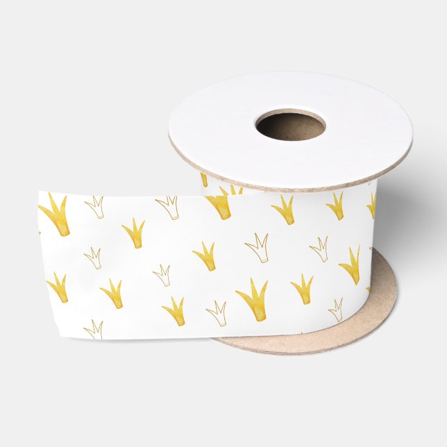 Princess Gold Crown Satin Ribbon (Spool)