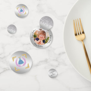 Princess Gown Gold Glitter & Custom Photo Confetti